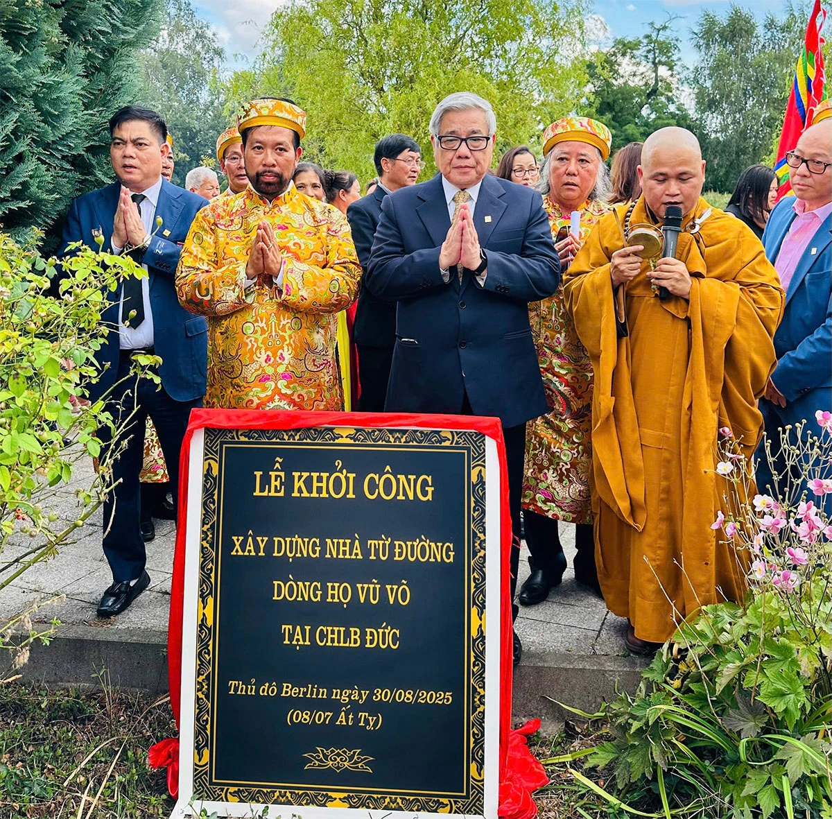 Lễ khởi công xây dựng Nhà từ đường dòng họ Vũ - Võ Việt Nam tại Đức: Dấu mốc lịch sử của tình đồng tộc nơi trời Âu