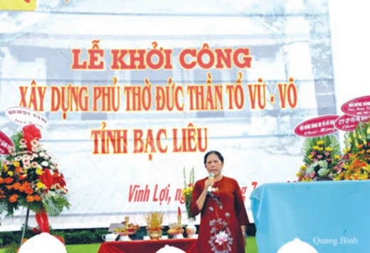 Lễ khởi công xây dựng Phủ thờ đức Thần Tổ Vũ Hồn tỉnh Bạc Liêu